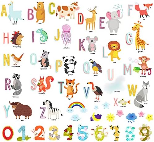 Adesivos de parede alfabeto penta anjo anjo removível ABC Letras Números de aprendizado educacional Decalques de parede
