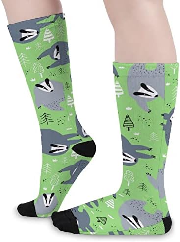 WeedKeycat Badgers fofos em meias da tripulação florestal novidade engraçada impressa gráfica Casual Moderate espessura para