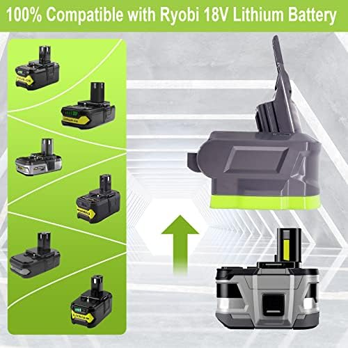 【Atualizado】 2-in-1 V7/8 Adaptador para a bateria de lítio Ryobi 18V convertida para Dyson V7/8 Bateria de limpeza a vácuo