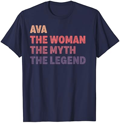 Ava Myth Myth Legend, Nome personalizado da mordaça camiseta de aniversário