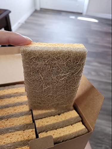 Pacote biodegradável de esponja natural, esponjas de esfoliação ecológica para cozinha, feitas com fibra de coco e celulose de madeira,