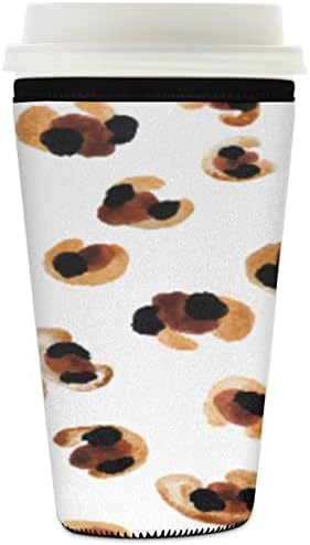 Mangas de xícara de café bardas, padrão branco de alta densidade de cafeteira de neoprene de alta densidade - reutilizável