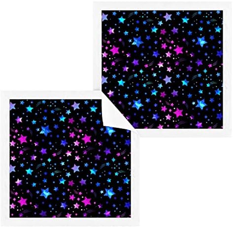 Alaza Wash Ploth Space Galaxy Stars - pacote de 6, panos de algodão, toalhas altamente absorventes e macias da ponta dos dedos