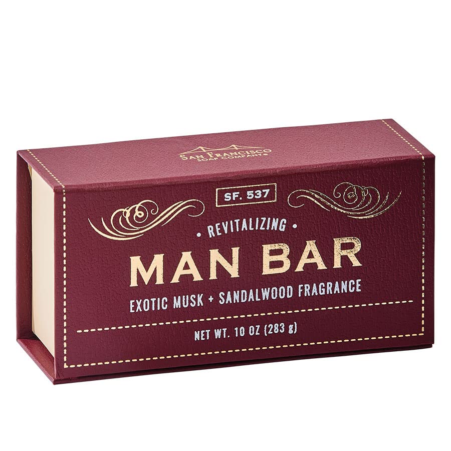 São Francisco Soap Company Man Bar de 3 peças Conjunto de presentes com todos os novos aromas: madeira de deriva costeira,