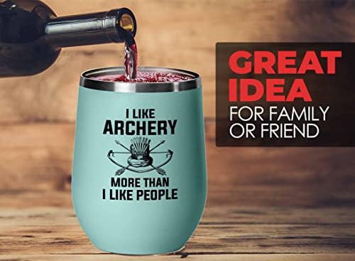 Tumbler de vinho da Archery Teal Edition 12oz - como arco e flecha mais - Presente engraçado para o treinador de arco