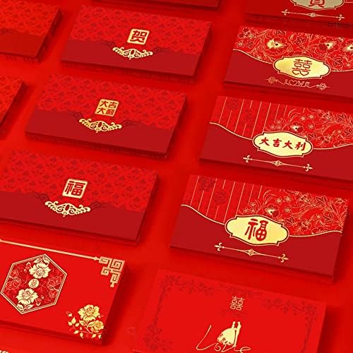 10 PCS envelopes vermelhos personagem fu chinês hongbao bolso vermelho para o dinheiro da sorte Ano novo auspicioso envelope
