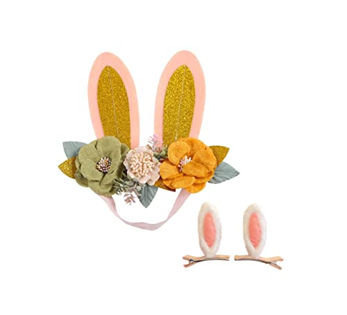 LDDCX Baby Páscoa Rabbit A orelha da cabeça da cabeça da cabeça de flor de cabelos menina menina de flor da coroa