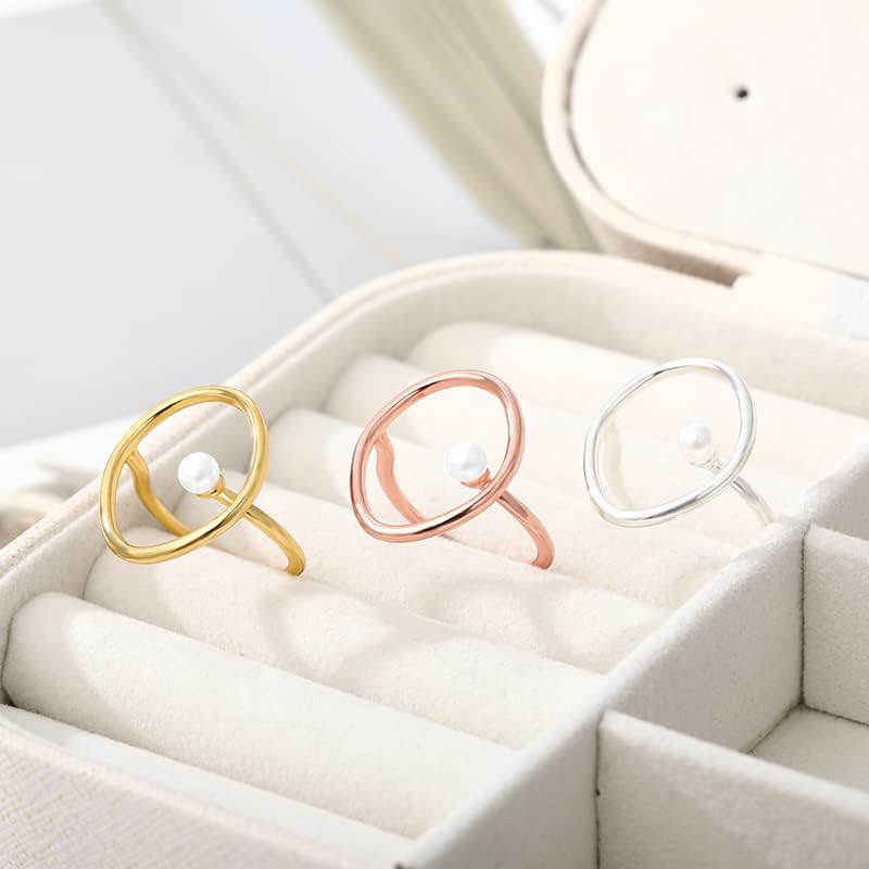 Anéis de pérolas finas de oyalma para mulheres moda moda ajustável dedo mini pérola anel fino jóias de noivado feminino