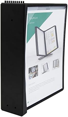 Sistema de referência montado na parede Tarifold com 10 bolsos de carga fácil - 20 folhas Capacidade - Size de letras - preto
