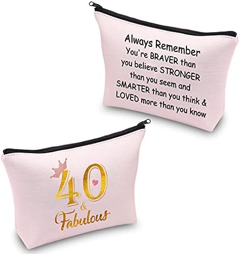 Bolsa de maquiagem de presentes de aniversário de 40º 40 e presentes fabulosos para mulheres presentes de aniversário de