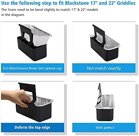 Ondas de fósforo 20 Pack Blackstone Grease Copo Fornecedores, lineador de graxa, panor