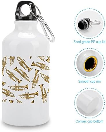 Padrão de trompete Canecas Sports Sports Aluminium Water Bottle com twist tap fivele para homens mulheres