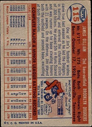 1957 Topps 115 Jim Gilliam Brooklyn Dodgers VG Dodgers