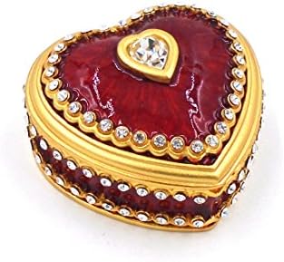 Caixa de bugigangas esmaltadas do coração de réplicas de jóias do Heritage Museum