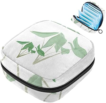 Bolsa de armazenamento de guardanapos sanitários de Oryuekan, bolsas de zíper menstrual reutilizável portátil, bolsa de armazenamento de tampões para mulheres meninas, alocasia de plantas tropicais moderna