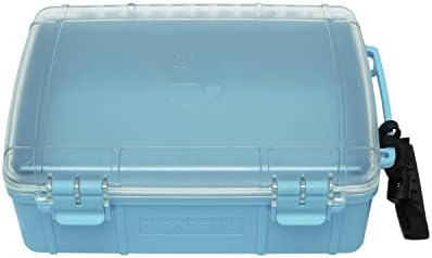 Geckobrands Caixa de armazenamento de caixa seca à prova d'água, grande, azul neon - caixa seca aquária e hermética para telefone, carteira