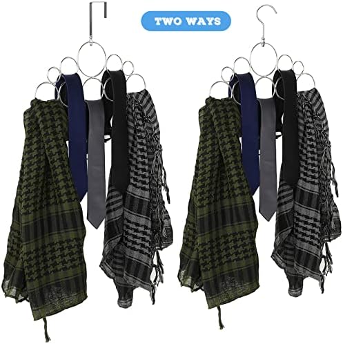 10 cabide de cachecol de loop de metal para armário com armário de lenço de gancho de gancho de gancho de gancho de gancho de cachecol de cenário de armário de armário para cenários de roupas para lenços, gravatas, xales, cintos ou acessórios
