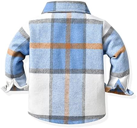 Nanasait criança criança menino jaqueta xadrez botão para baixo de flanela camisa grossa de outono casaco de inverno