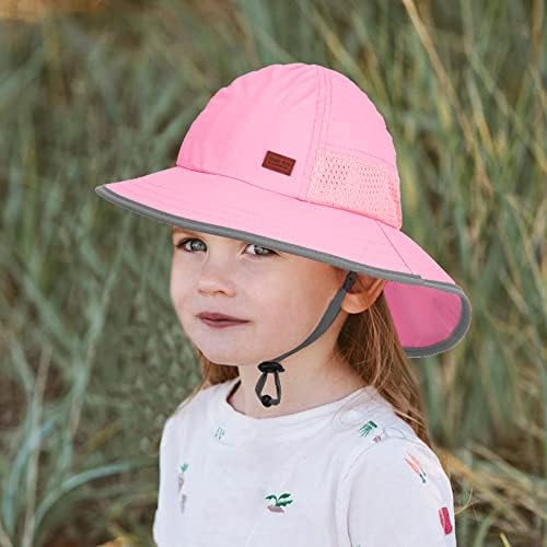 Baby Sun Hat & Sunglass, Hat Bucket de proteção solar infantil UPF 50+, Capéu de praia de criança com largura Brim & Strap for Boy Girl