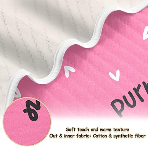 Cobertor de gato, cobertor de algodão para bebês, recebendo cobertor, cobertor leve e macio para berço, carrinho, cobertores de berçário, 30x40 in, rosa