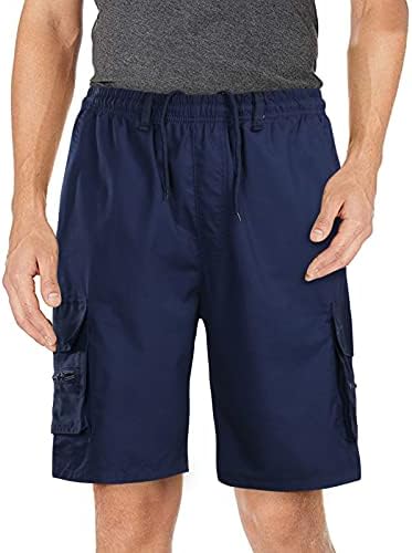 Calça de sarja masculina calça ao ar livre zíper bolso de bolso de carga casual shorts de cordão de tração calças de moletom sólida com as costas