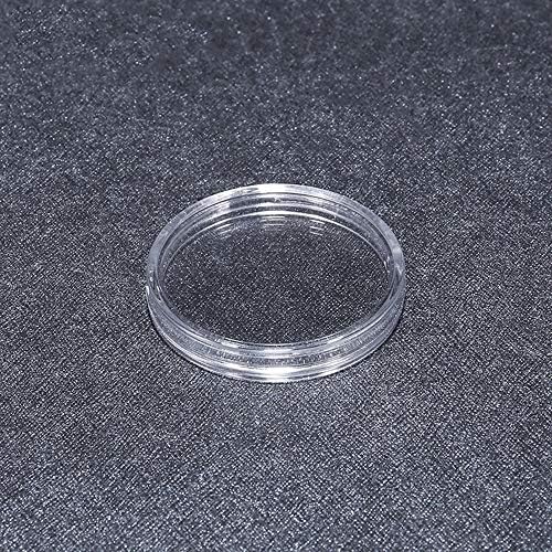 ANNCUS 100 PCS Caixa de armazenamento de moedas transparente 27 mm de plástico redondo cápsulas de moedas transparentes Capsules