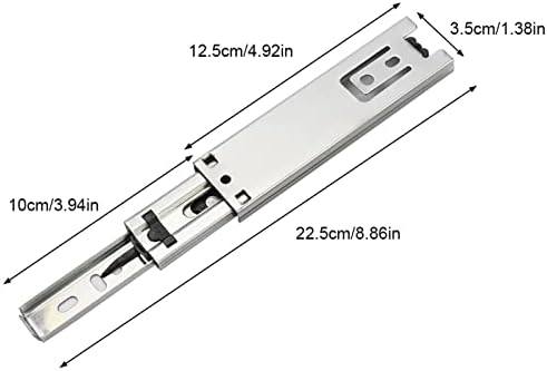 2pcs 5in slides de gaveta curta, mini slides de gavetas curtos guia de móveis trilho de extensão completa hardware