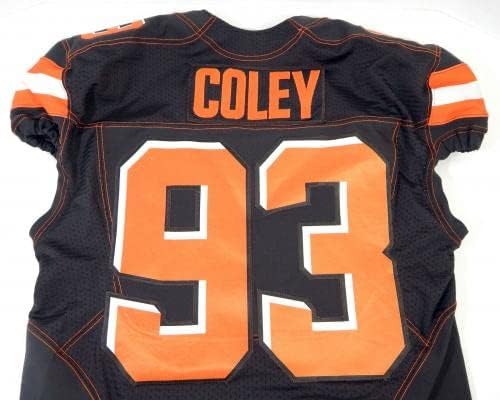 2019 Cleveland Browns Trevon Coley 93 Game usou Brown Jersey 100 NFL Patch 46 5 - Jerseys não assinados da NFL usada