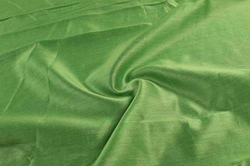 O carrinho de design Shamrock Green Plain Cotton Silk Chanderi Fabric for Arts & Crafts, DIY, costura e outros projetos, Largura