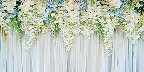 Yeele 20x10ft casamento parede floral cenário branca cortina rosa Flores de fundo de fundo para fotografia cerimônia de casamento