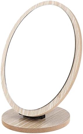 Taufe make up espelho clássico oval oval quadro de madeira penteado maquiagem espelho de maquiagem poratble para casa, dormitório estudantil, escritório, viagem