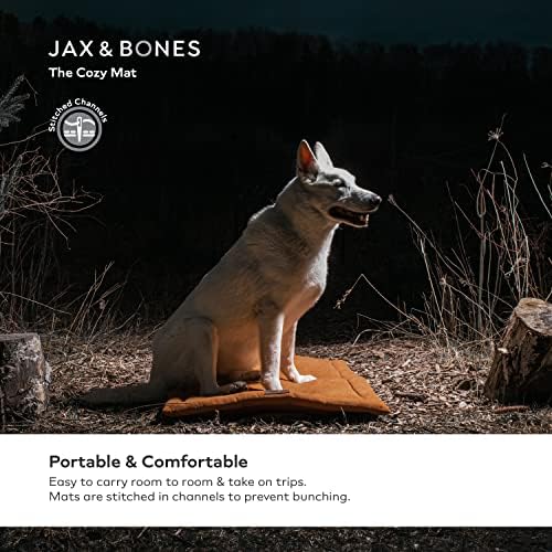 Jax & Bones Bed Cama de cachorro Mat - tapete de cachorro lavável - almofada plana extra grande se encaixa em tamanho de tamanho padrão e canil - vintage oak cachorro crate tapees | 42 x 18 polegadas