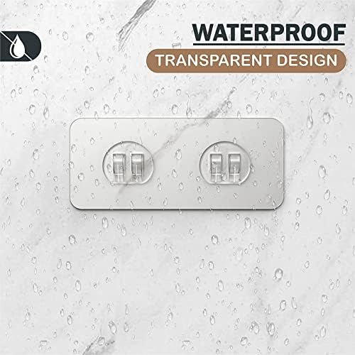 WeeProp 2 Pacote forte gancho de adesivo adesivo de substituição, adesivos de suporte de esponja pesados ​​à prova d'água para cesta de caddie de chuveiro, bloco de adesivo transparente de banho sem unhas