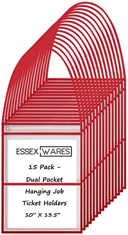 15 Pacote Pacote duplo Job/loja de ingressos para a loja - Por Essex Wares - Use em sua empresa ou em sala de aula. Cabe padrão 8,5 x 11 folhas de papel mais bolso frontal para armazenar itens pequenos.