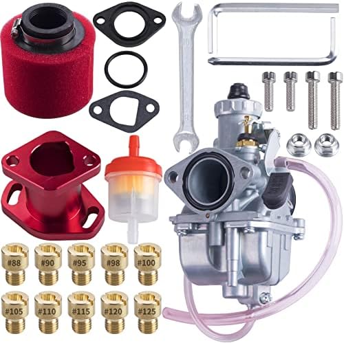 ORAEVY VM22 Racing Performance Mikuni Carburador carb CARB Principal Filtro de ar do tubo de admissão para Predator 212CC GX160 HONDA GX200 CT200U 196CC KT196 Clones Go Kart Mini Bike Race Kart