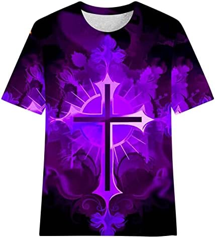 Mulheres amarram o tinto Tops Faith Jesus Cross Print T-shirts