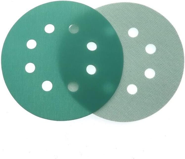 Lixa abrasiva Zsblxhhjd 10 peças de lixa de polimento verde de 5 8 orifícios 125mm 60 a 2000 Grits Gol
