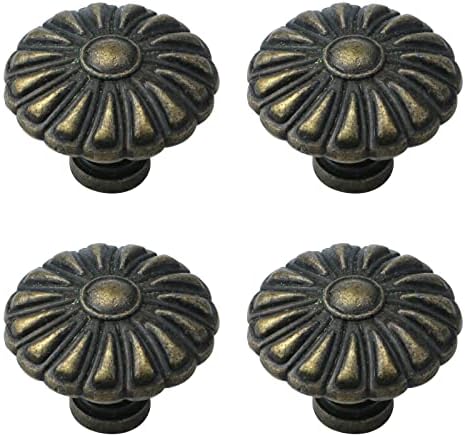 FAOTUP 4PCS Bronze Bronze liga de zinco Vintage vintage, botões de armário de bronze vintage, botões de bronze redondo,