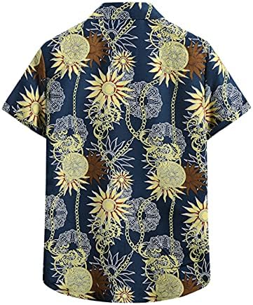 Camisetas havaianas próximas para homens de manga curta Button casual de verão