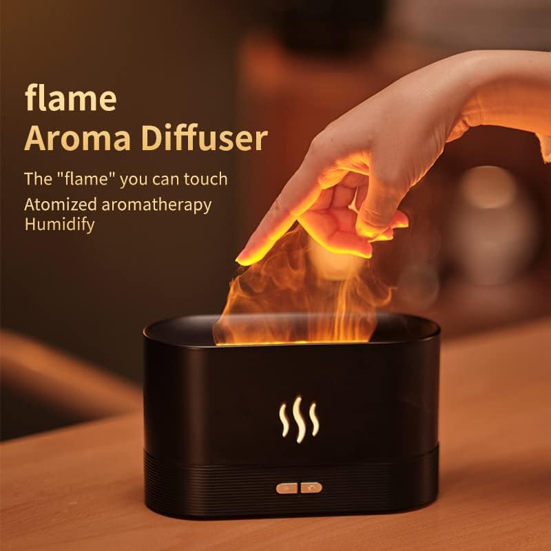 Umidificador de aroma de aroma de ar de chamas colorido, atualizou 7 cores de chama de chamas difusor de óleo essencial para casa,