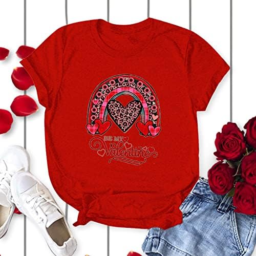 Camisa do dia dos namorados para feminino fofo de camiseta de impressão amorosa amor camisetas estampadas de coração