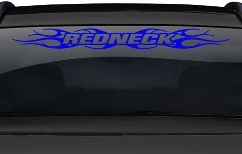 Projeto de criações pegajosas #108 Redneck Tribal Flame Windshield adesivo de decalques de vinil traseiro traseiro da janela traseira Banner Tailgate Caminhão SUV SUV Van Trailer Veículo - 36 X4.25 - Prata Metallic