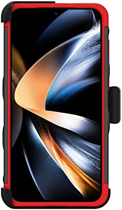 Pacote de parafuso Zizo para Galaxy S23 Plus Case com protetor de tela Kickstand Holster cordão - vermelho