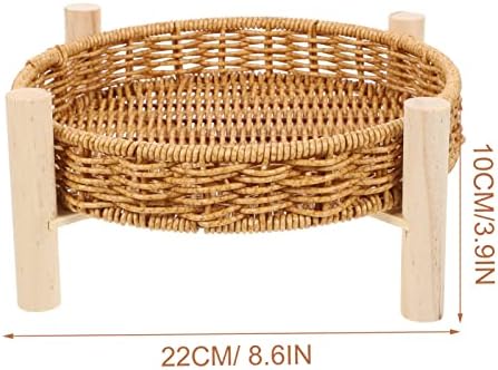 Didiseaon redonda bandeja de bandeja rústica Bandeja decorativa imitação de vime cesto de cesto de mesa de mesa Organizador de