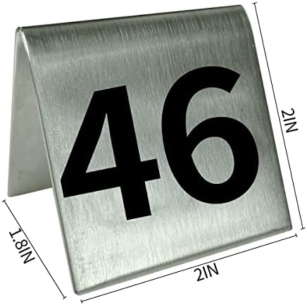Números de tabela 1-50 Aço inoxidável Metal TELD TABELA Número 2 x2