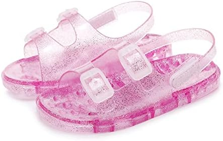 Jelly Shoes para criança meninas de verão praia praia retro sandálias t-sheta slingback garotinha brilho size branco 9 mole fechado