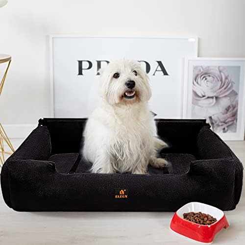 Assento de carro de cachorro elegx, para cães grandes ou 2 cães pequenos/médios, tecido macio macio, pode se converter