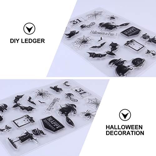 Excety 2pcs Halloween Clear DIY Salings Modelo de desenho de Halloween selos para conta manual DIY artesanato