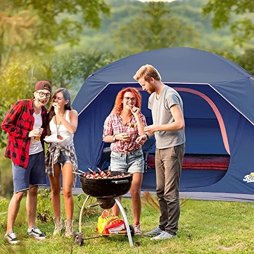 Beesky Watersperme Camping Tents 6-8 pessoas à prova de vento fácil configuração de cúpula familiar grande com uma barraca de malha