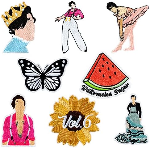 Kirako 8 PCs Harry Singer Styles Iron on Patches For Rouses Funny Sewy On Applique Repair Repans